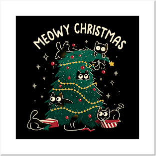 Meowy Christmas Funny Cats by Tobe Fonseca Posters and Art